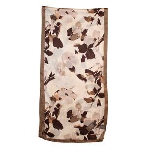 Vince Camuto 100% Silk 72" x 18" Fancy Floral Oblong Scarf #VC2493